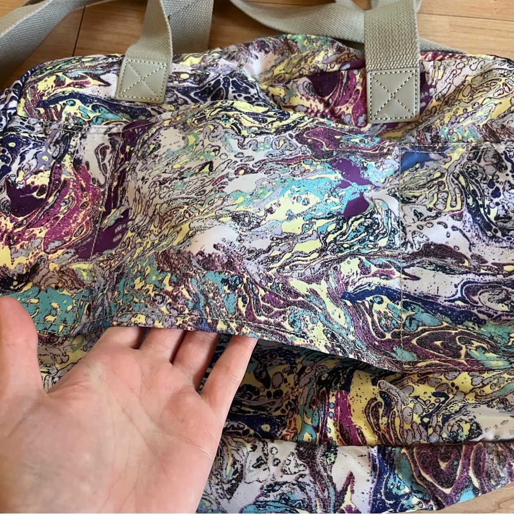 Kipling Cyrene Gray Oil Slick Overnight Carry On Travel Bag Tote - Picture 6 of 9